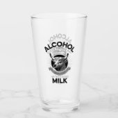 Verre L'alcool contre le lait (Devant)