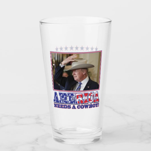 Verre L'Amérique a besoin d'un cowboy - Trump (Devant)