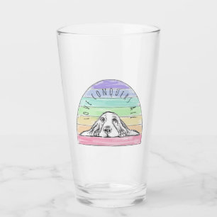 Verre l'amour conquiert tout chien arc-en-ciel basset ho