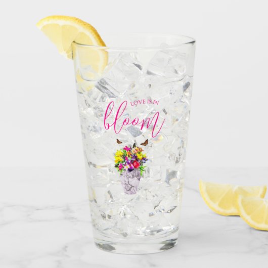 Verre L'amour dans la floraison Mariage (Devant glace)