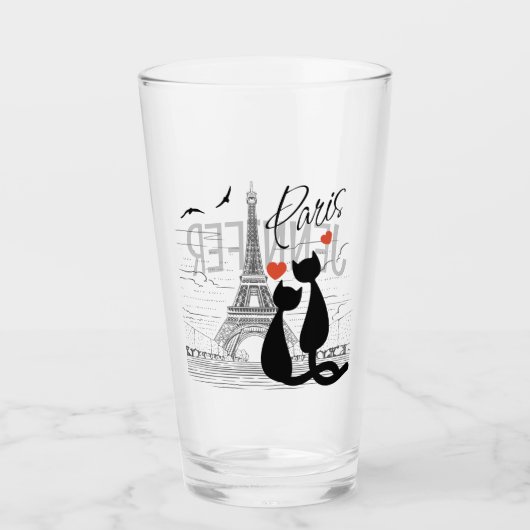 Verre L'amour des chats à Paris (Devant)