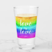 Verre L'amour est Amour Gay pride Monogramme Aquarelle a (Dos)