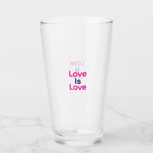 Verre L'amour est amour rose violet coloré fierté LGBTQ