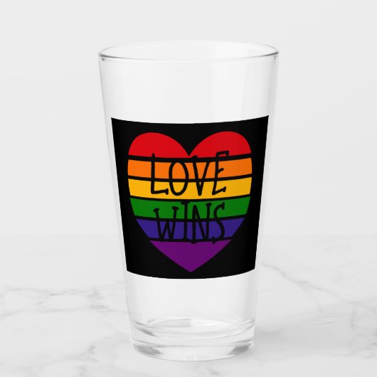 Verre L'amour gagne Rainbow Heart (Devant)