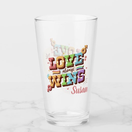 Verre L'amour gagne toujours (Devant)