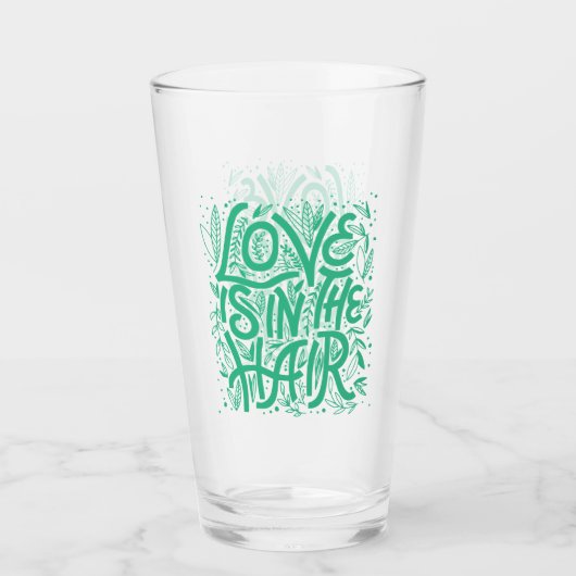 Verre L'amour vert est dans les cheveux (Devant)