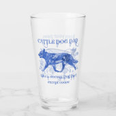 Verre L'aquarelle bleue de papa de chien de bétail (Dos)