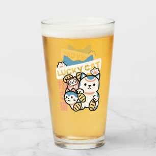 Verre L'art du chat chanceux – Maneki Neko avec pièce d'
