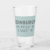 Verre Latitude et longitude d'Édimbourg (Devant)