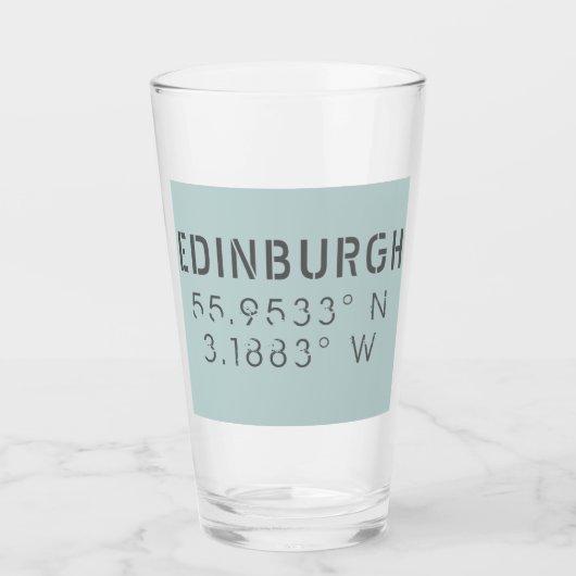Verre Latitude et longitude d'Édimbourg (Devant)