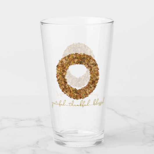 Verre L'automne quitte Thanksgiving Elegant Maple Wreath (Devant)