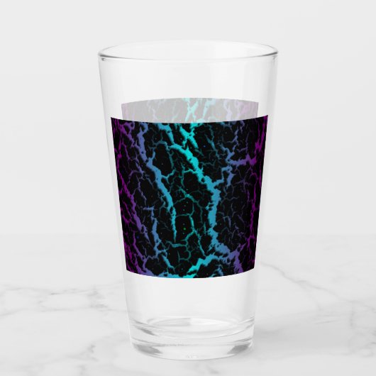Verre Lave de l'espace fissuré - violet/cyan (Devant)