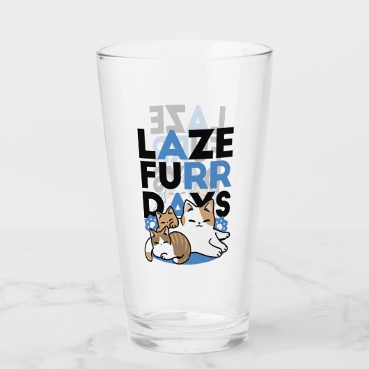 Verre Laze Furr Days - Cute Lazy Cats Design (Devant)