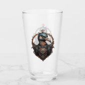 Verre "Le bec de fer : un ibis à vapeur" (Devant)
