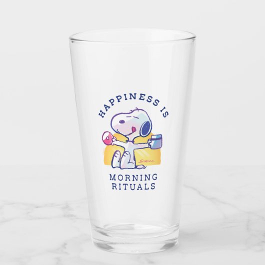 Verre Le bonheur, c'est les rituels du matin (Devant)