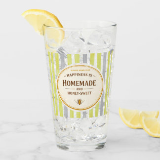 VERRE LE BONHEUR EST FAIT MAISON ET DOUX COMME DU MIEL -