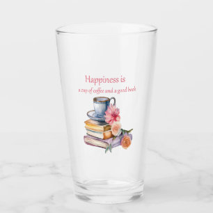 Verre Le bonheur est une tasse de café et un bon livre