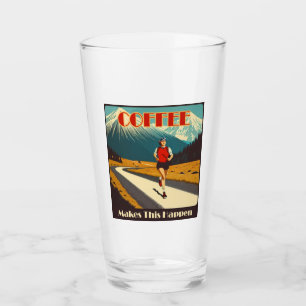 Verre Le Café Fait Que Cela Se Produit En Cours D'Exécut