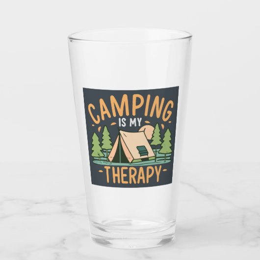 Verre Le Camping Est Ma Thérapie (Devant)