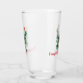 Verre Le cerf de Noël et le cardinal avec Holly (Gauche)