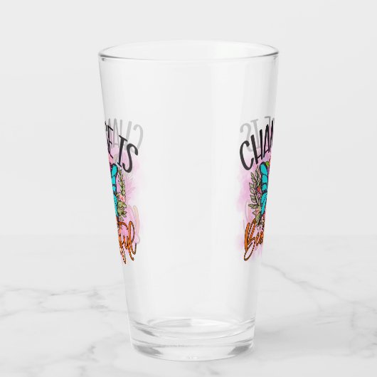 Verre Le changement de papillon est une belle citation I (Droite)