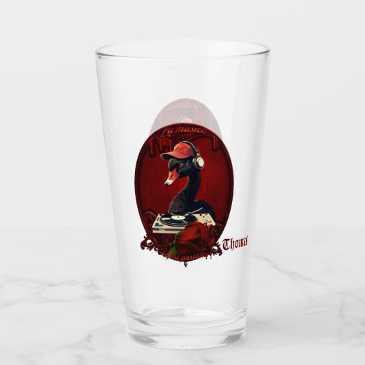 Verre Le cygne noir, symbole de créativité (Devant)