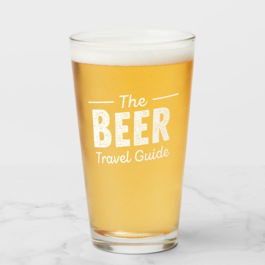 Verre Le Guide de voyage de la bière Pint Glass (Devant (rempli))