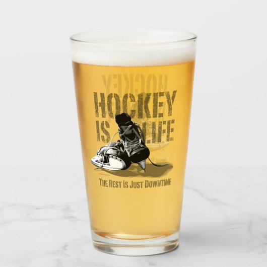 Verre Le hockey c'est la vie (Devant (rempli))