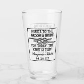 Verre Le mariage a attaché les noms de couples de (Dos)