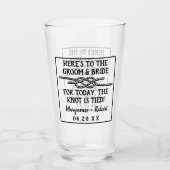 Verre Le mariage a attaché les noms de couples de (Devant)