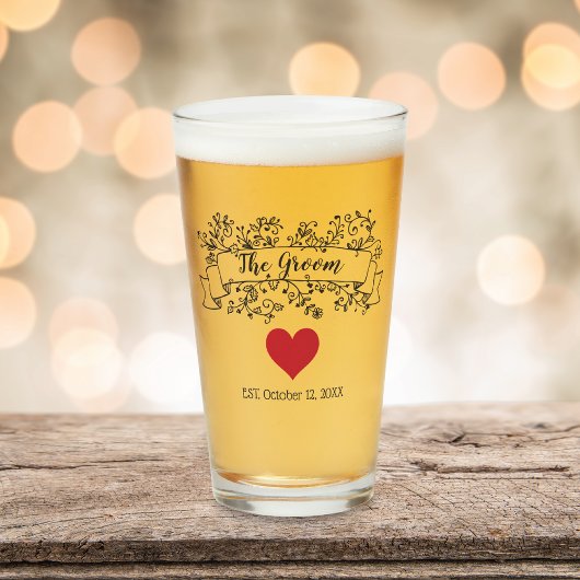 Verre Le Mariage de coeur de la bannière de fleurs de la