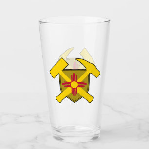 Verre Le marteau de rock du géologue et le logo du drape