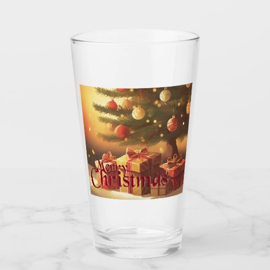 Verre Le Motif de Noël, avec des présents sous l'arbre d (Devant)