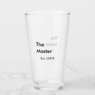 Verre Le nom du patron est année date homme roi titre