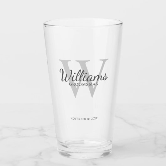 Verre Le nom et le monogramme des développeurs de script (Devant)