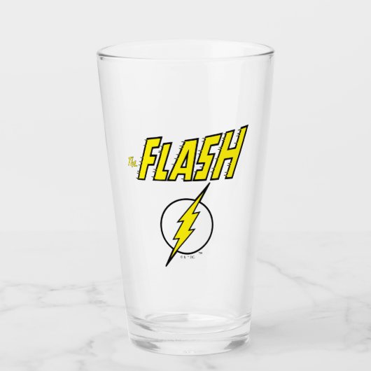 Verre Le nom Flash et logo d'éclair (Devant)