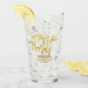 Verre Le nouveau M. et Mme (ajouter le nom, la date, le