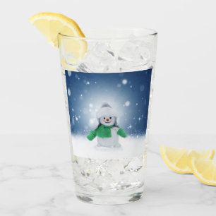 Verre Le personnage de bonhomme de neige de Noël adorabl