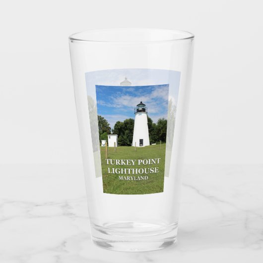 Verre Le phare de Turkey Point, Maryland Pint Glass (Devant)