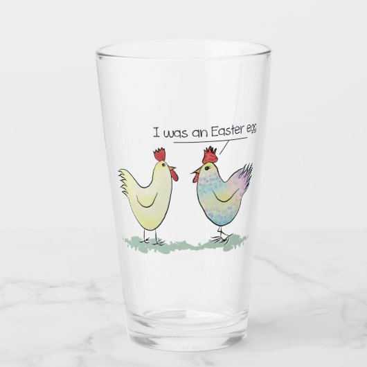 Verre Le poulet drôle était un oeuf de Pâques (Devant)
