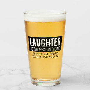 Verre Le rire est la meilleure médecine drôle Motivation