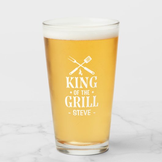 Verre Le Roi du Grill personnalisé (Devant (rempli))