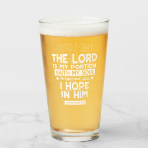 Verre Le Seigneur est ma part Lamentations 3 24 Citation