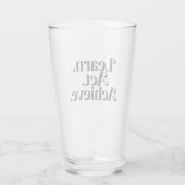 Verre "Learn. Act. Achieve." - Art Typographique Minimal (Dos)
