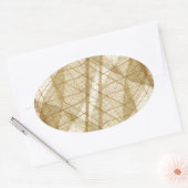 Verre leges van Cream Beige Lace Ovale Sticker (Envelop)