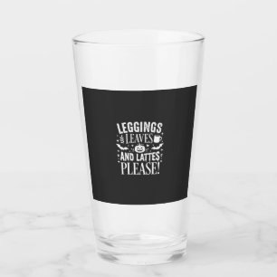 Verre Leggings Halloween Feuilles et Lattés Café d'autom
