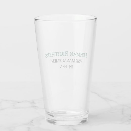Verre Lehman Brothers Gestion des risques Mugs internes (Dos)