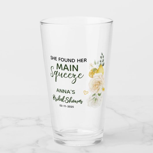 Verre L'élégant Squeeze Main Fleur Lemon pour une Mariée (Devant)