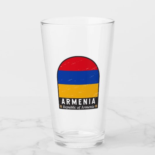 Verre L'emblème du drapeau arménien est Vintage (Devant)