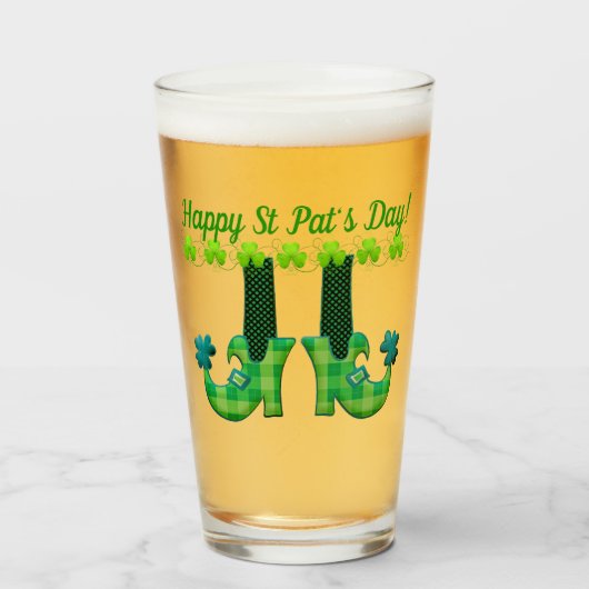 Verre Leprechaun Chaussures Saint Patrick's Day (Devant (rempli))